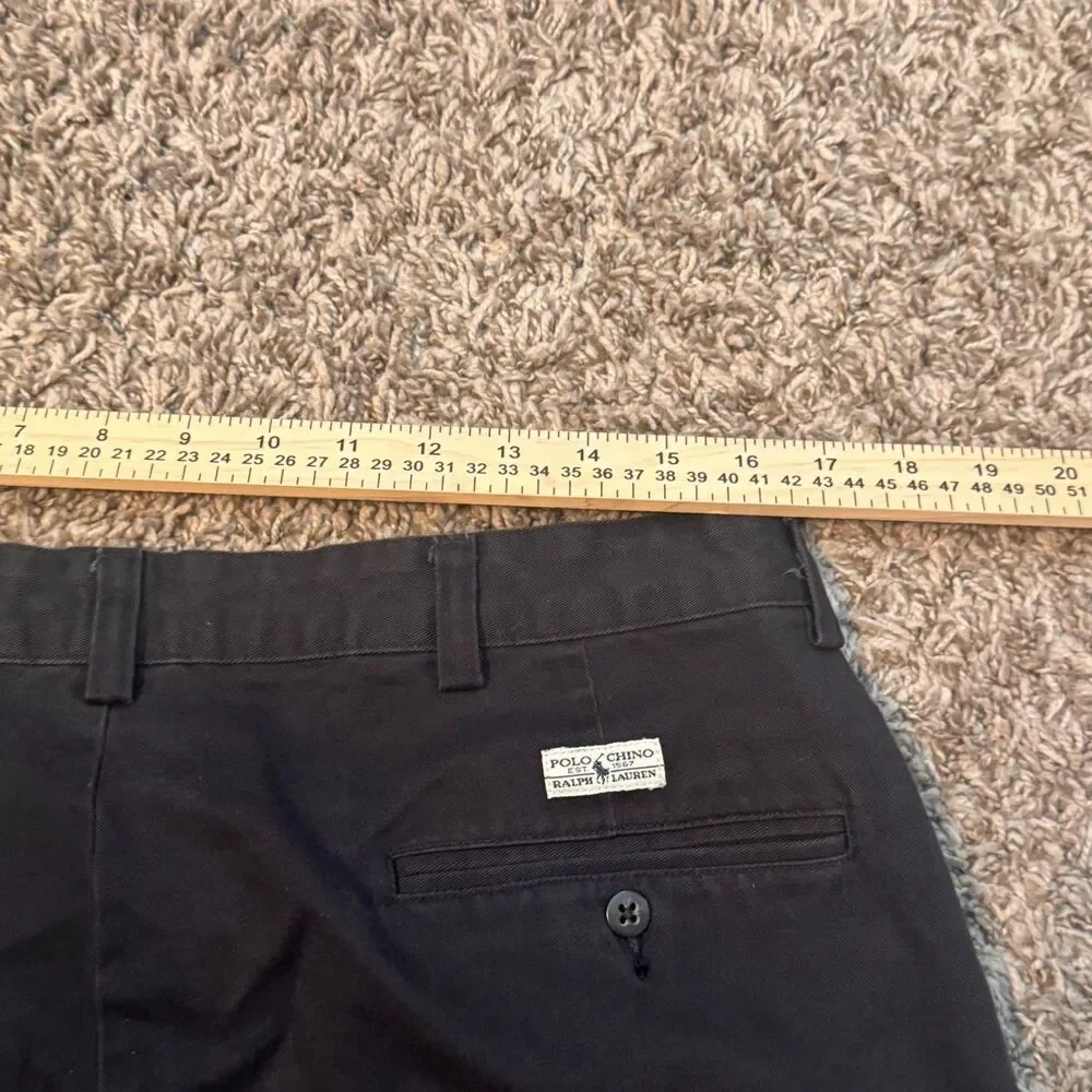 Polo Ralph Lauren Hammond Chino Men’s Black Pleated Cuffed Cotton Pants 34x30